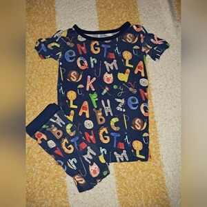 Little Sleepies brand girls or boys size 2t alphabet Bamboo blend pajama set